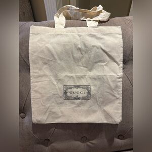 Gucci Beige Canvas Tote 14.74 x 13.5 x 4.75”